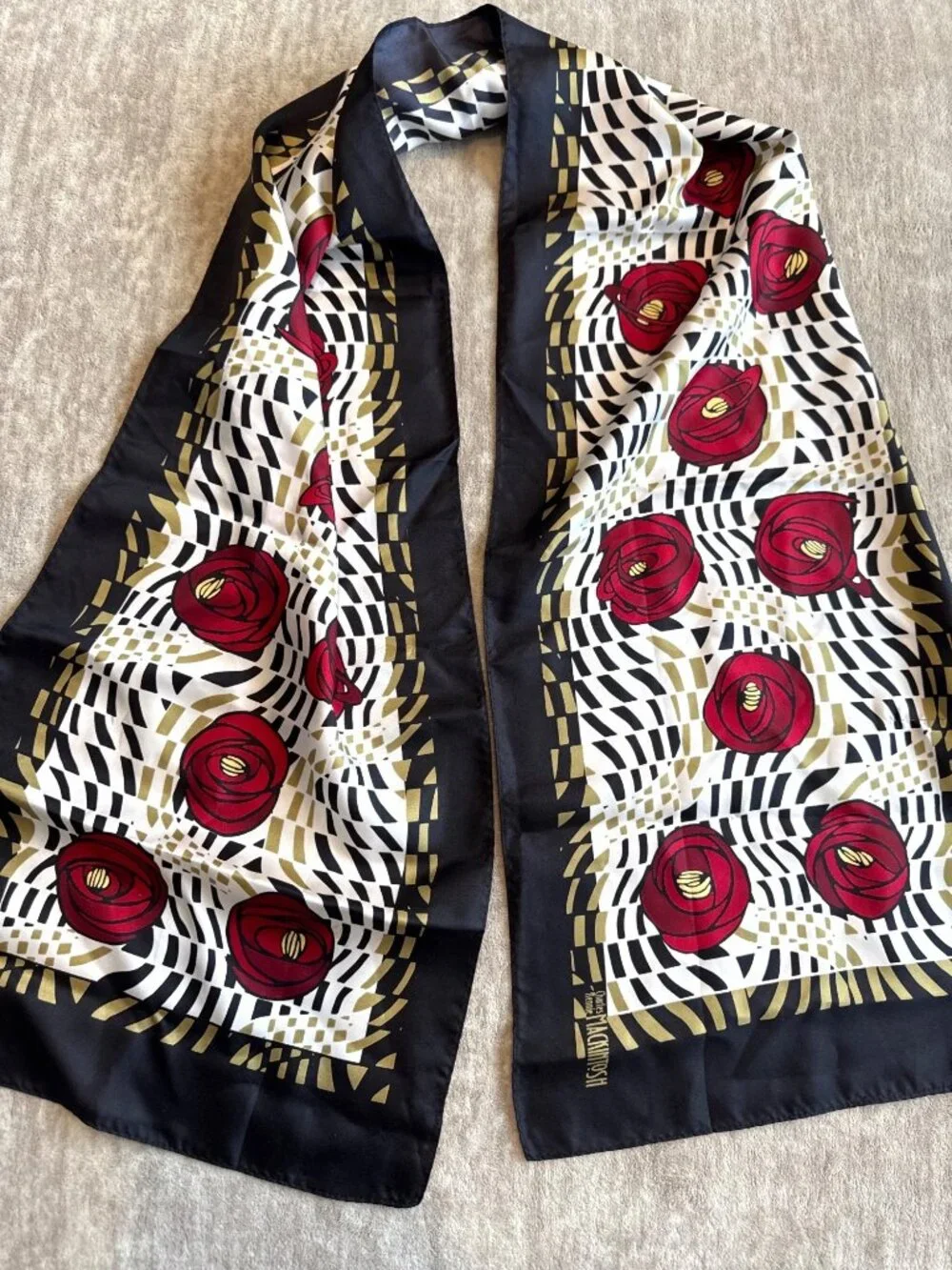 Charles Rennie Mackintosh 100% Silk Scarf Floral Art Spring Summer Fall